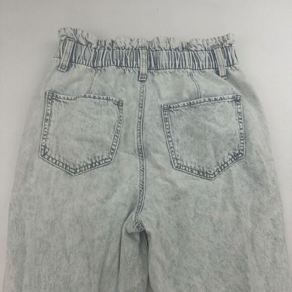 SO Women's Distressed Blue Denim High Rise Mom Jean Size 7/28W Paper Bag Waist - Picture 11 of 11